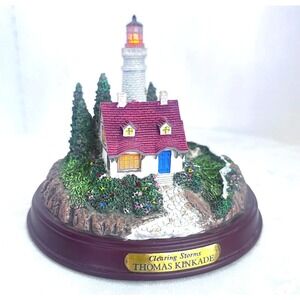 Thomas Kinkade Clearing Storms Lighthouse Cottage Collectible 4.5" Hand Painted‎